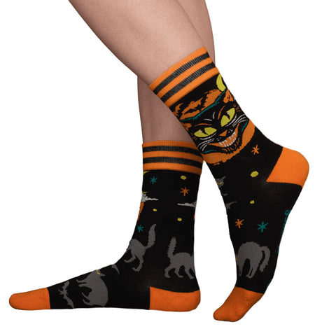 Foot Clothes Vintage Black Cat Socks