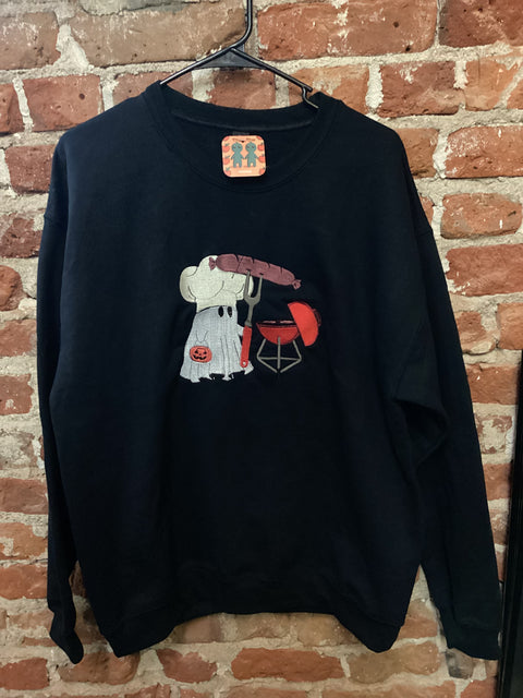 StitchnStabs Embroidered Summer Ghost Crewneck