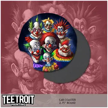 Teetroit Killer Klowns from Outerspace Horror Car Coaster