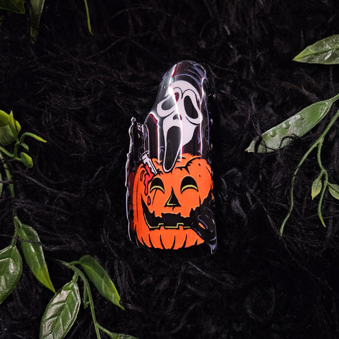 Horror Hair Clip Ghostface Pumpkin