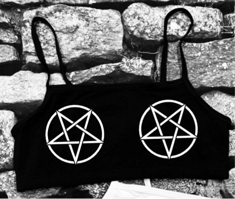 Witchwood Bags Bra Top - Pentacles (Black Only)