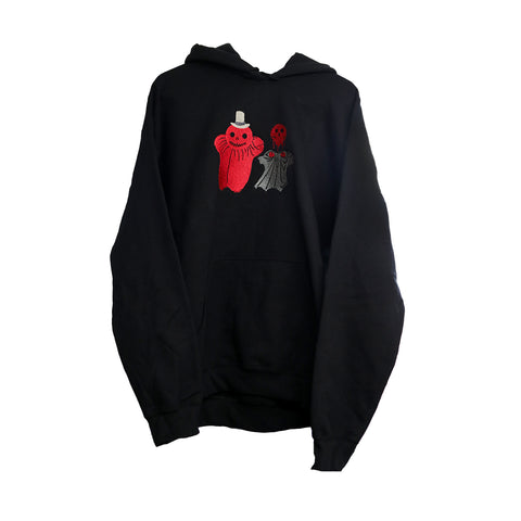 StitchnStabs Embroidered Ghoulish Couple Hoodie