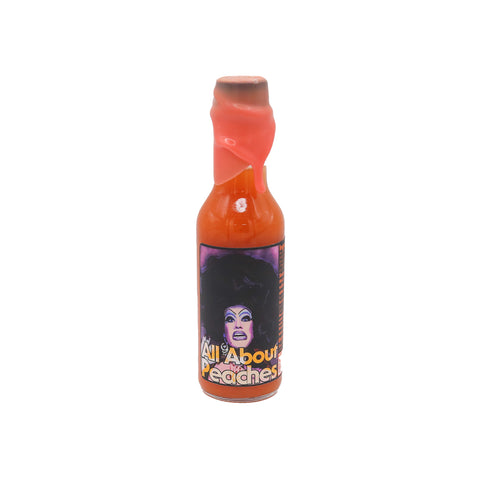 Horripilante salsa picante, todo sobre duraznos