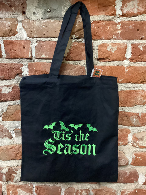 StitchnStabs Embroidered ‘Tis the Season Black Tote
