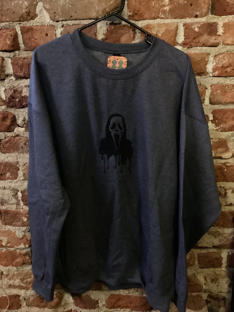 StichnStabs Embroidered Ghostface Crewneck Black
