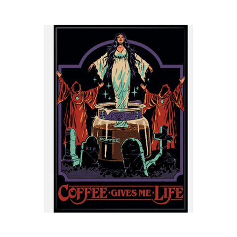 Imán "El café me da la vida" de Steven Rhodes