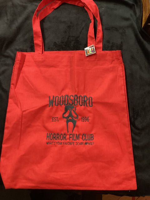 StitchnStabs Embroidered Scream Woodsboro Horror Film Club Tote