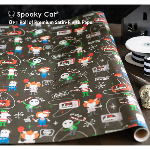 Horror Holiday Retro Killer Wrapping Paper