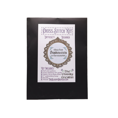 The Gloomy Gremlin Frankenstein is the Monster Cross Stitch Kit