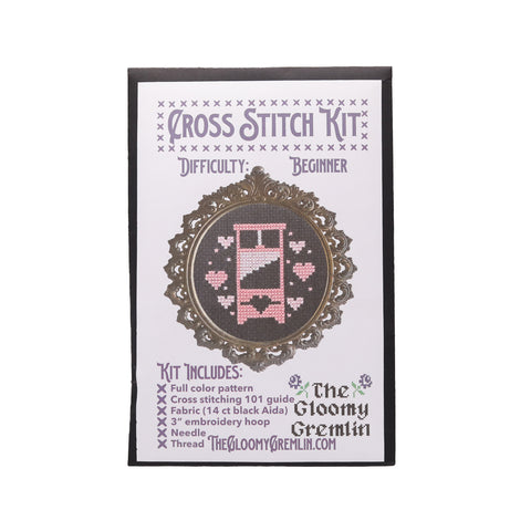 The Gloomy Gremlin Gullotine Pink Cross Stitch Kit
