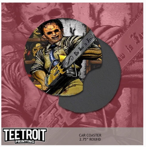 Teetroit Texas Chainsaw Massacre Horror Car Coaster