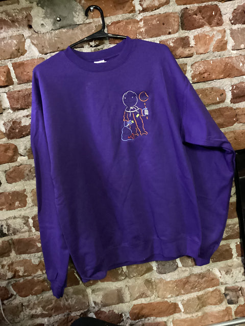 StitchnStabs Embroidered Sam Purple Crewneck