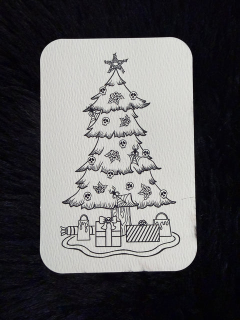 The Life You Draw Creepmas Tree Coloring Postcard