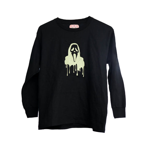 StitchnStabs Embroidered Ghostface Drip Longsleeve Youth Tee