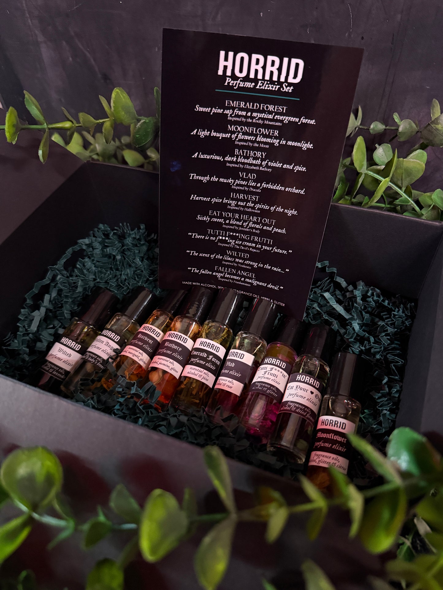 Set de regalo de elixir de perfume HORRID Apothecary