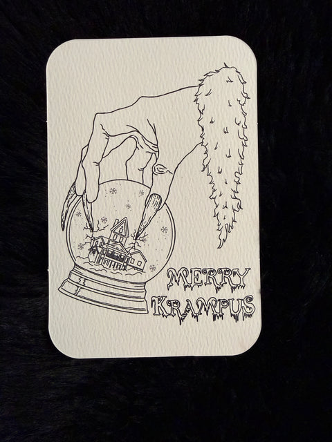 The Life You Draw Merry Krampus Coloring Postcard