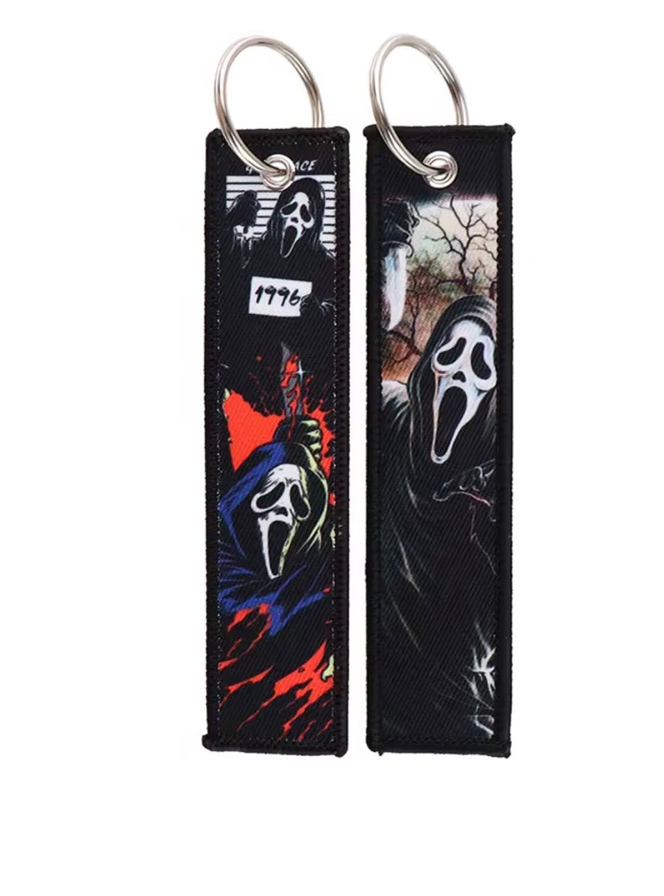 Scream Collage Embroidered Keychain Jet Tag