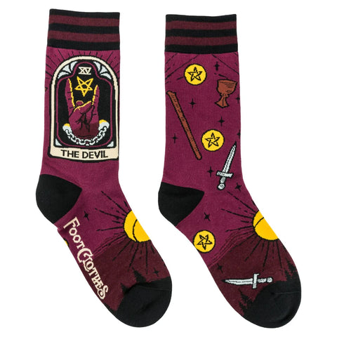 Foot Clothes Crew Socks Tarot Nouveau The Devil