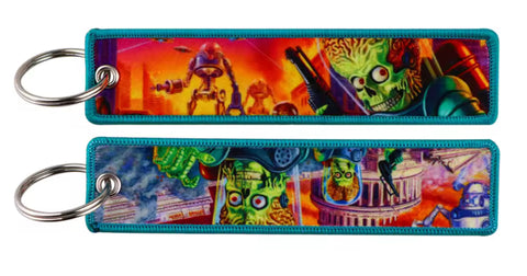 Mars Attacks Embroidered Keychain Jet Tag