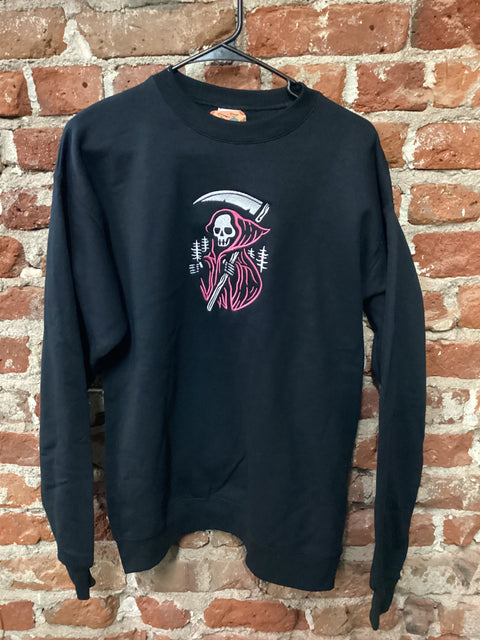 StitchnStabs Embroidered Red Reaper Hoodie