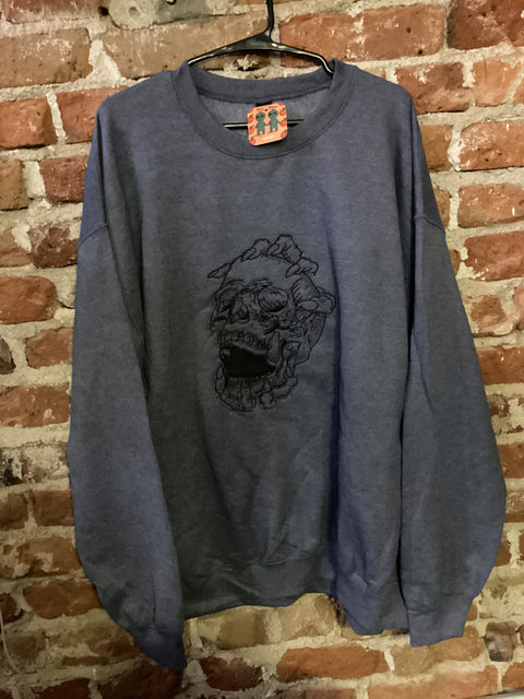 StitchnStabs Embroidered Claw Skull Crewneck