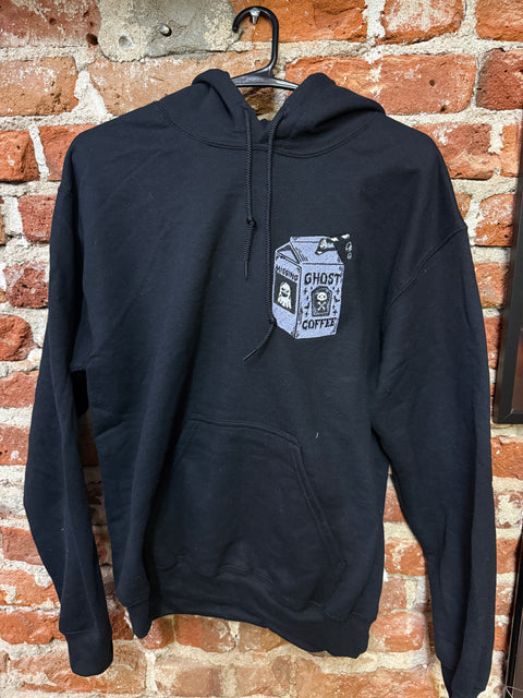StitchnStabs Embroidered Ghost Coffee Hoodie