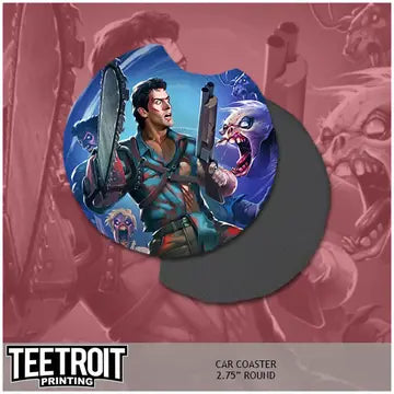 Teetroit Evil Dead Horror Car Coaster