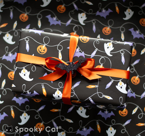 Horror Holiday Halloween Lights Wrapping Paper