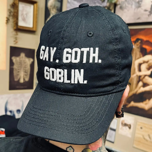 Witchwood Bags Gay. Goth. Goblin. Embroidered Dad Hat
