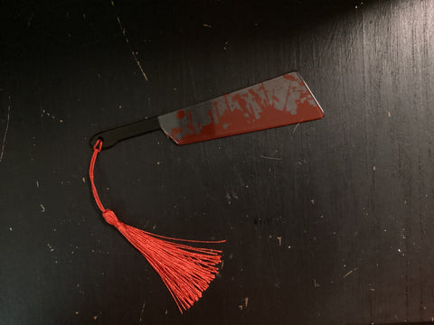 Blood Splatter Weapon Cleaver Bookmark