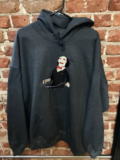 StichnStabs Embroidered Billy Hoodie Sweatshirt Grey