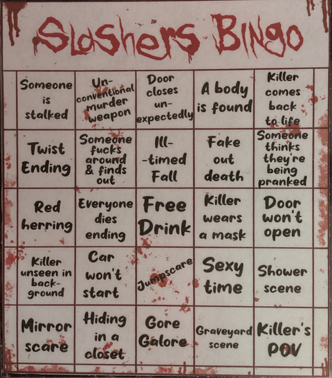 Cozy Coven Slashers Bingo
