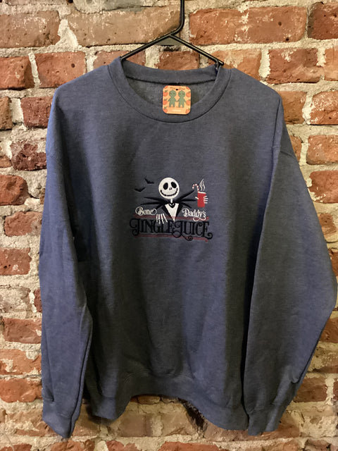 StitchnStabs Embroidered Jack Skellington Crewneck