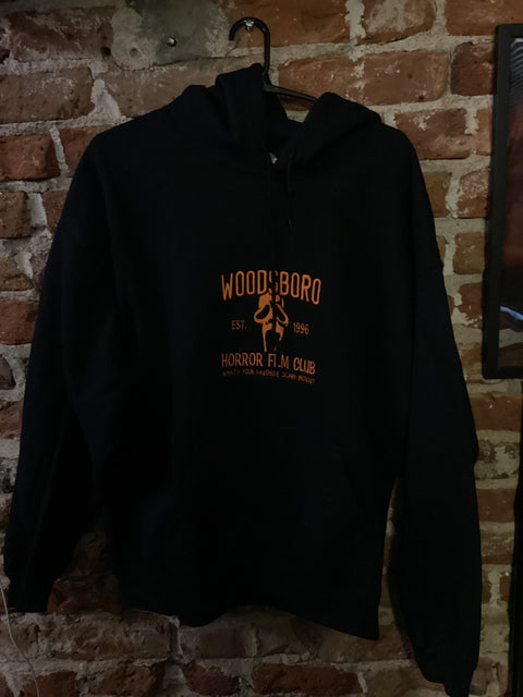 StitchnStabs Embroidered Orange Woodsboro Hoodie