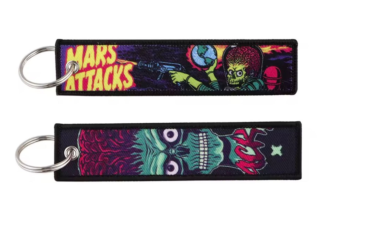 Mars Attacks Embroidered Keychain Jet Tag