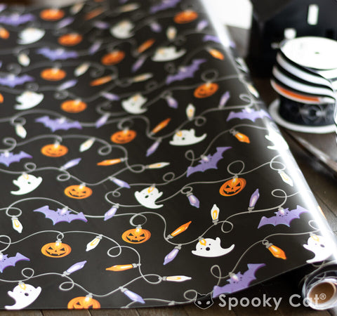 Horror Holiday Halloween Lights Wrapping Paper