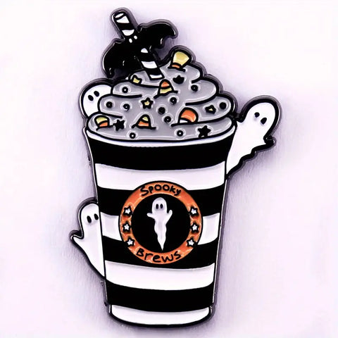Horror Pin Spooky Brews Latte Pin
