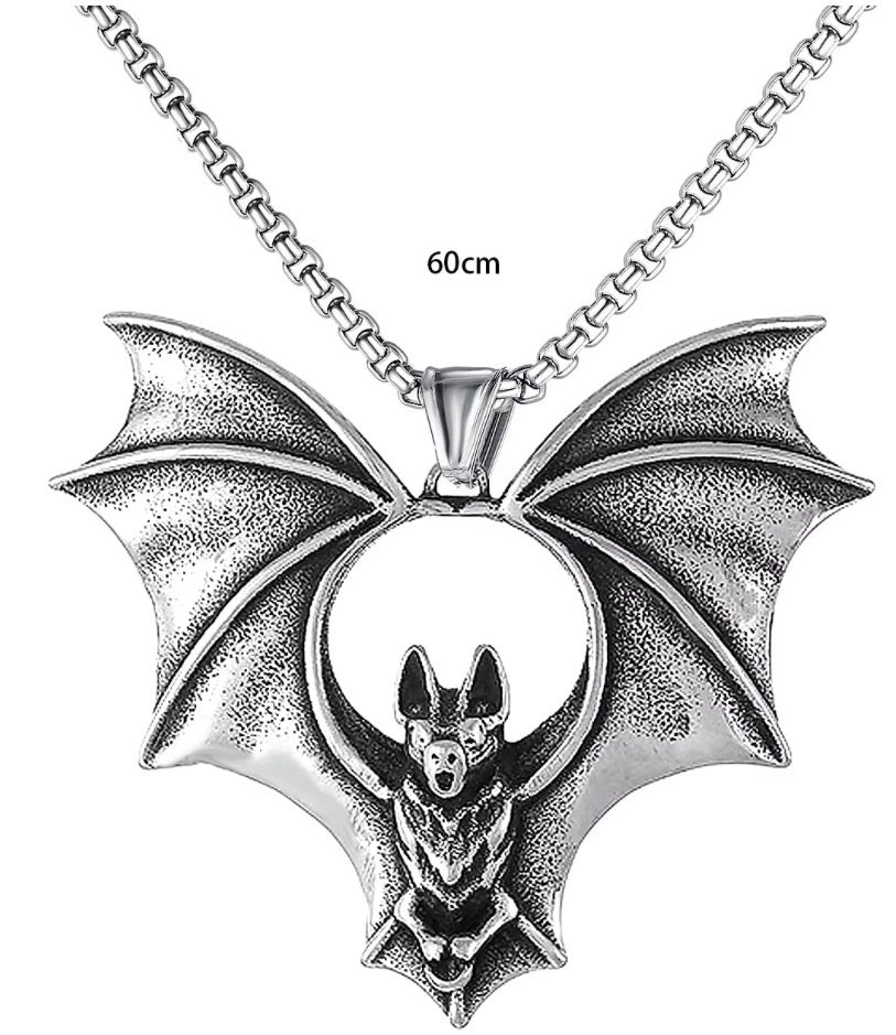 Silver Bat Necklace