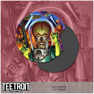 Teetroit Mars Attacks Horror Car Coaster