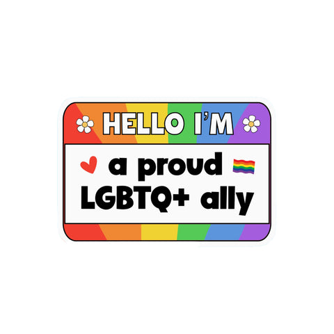 Radical Buttons Ally Name Tag Sticker