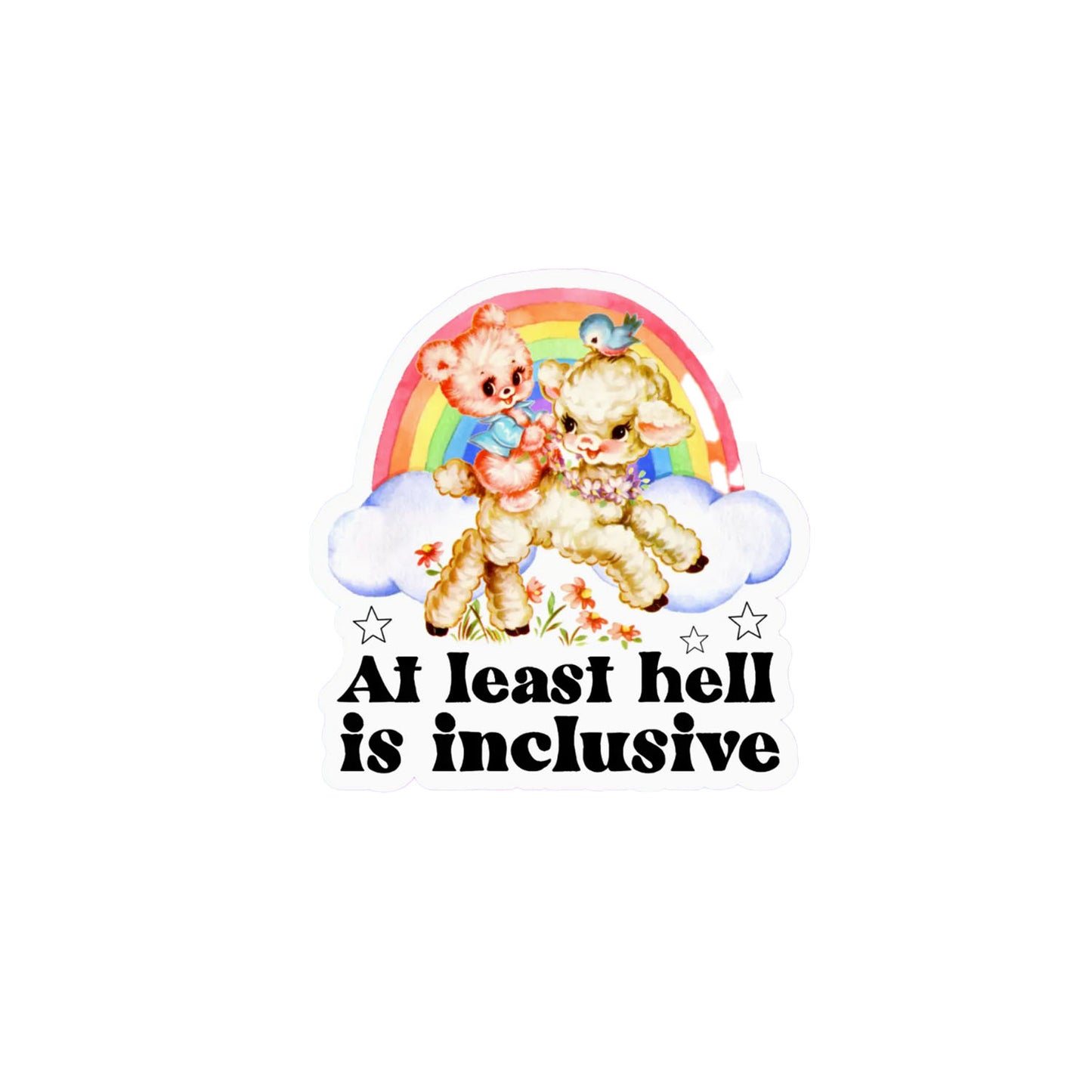 Radical Buttons At Least Hell is Inclusive Sticker