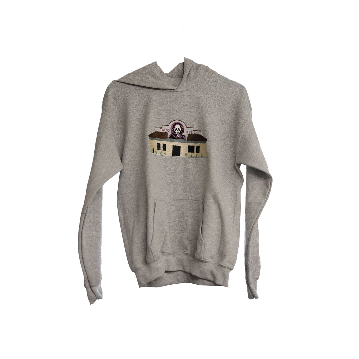 Sudadera con capucha juvenil de taco del infierno bordado StitchnStabs