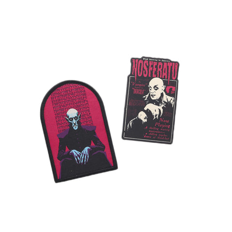 Terror Talk Nosferatu Woven Patch and Sticker Bundle