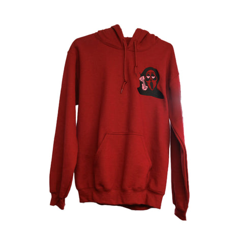 StitchnStabs Embroidered Scream Red Ghostface Hoodie