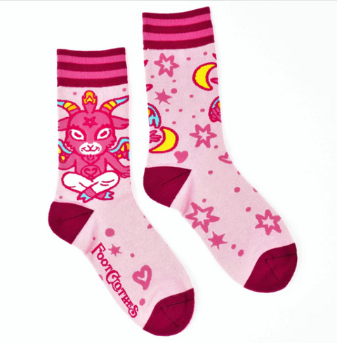Foot Clothes Crew Socks Cute Baphometp