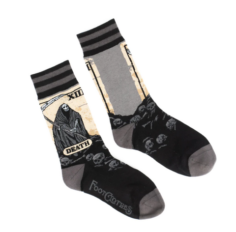Foot Clothes Crew Socks Death Tarot Card