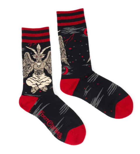 Foot Clothes Crew Socks Evil Baphomet