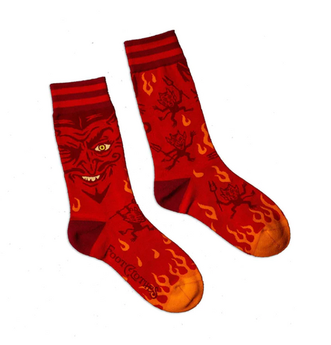 Foot Clothes Crew Socks Vintage Devil