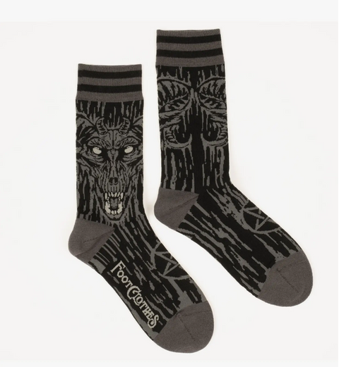 Foot Clothes Crew Socks Grey Demon