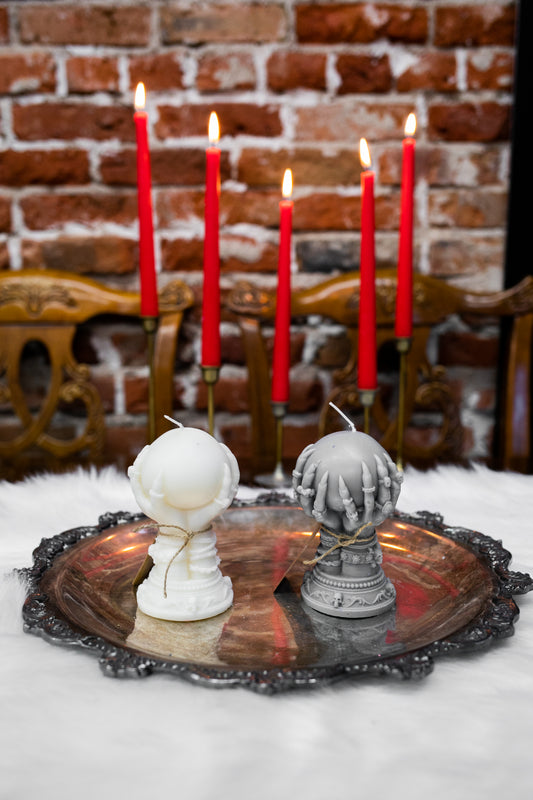 Susan Schomig Creations Black Witches Crystal Ball Molded Candle
